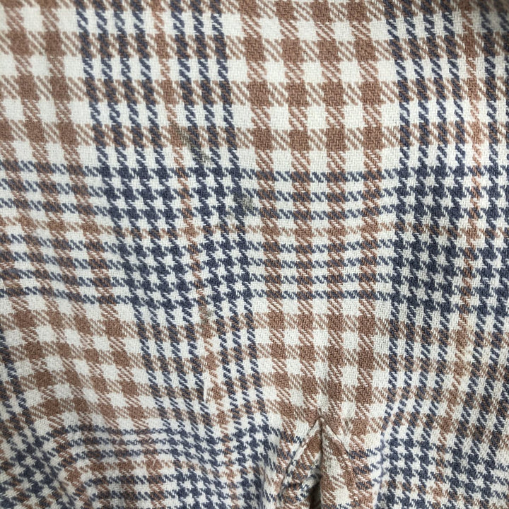 Mc ORVIS Glen Plaid Long Sleeve Button-Down Flannel Check Shirt, Men's Size L cotton Navy blue Vintage Second Hand