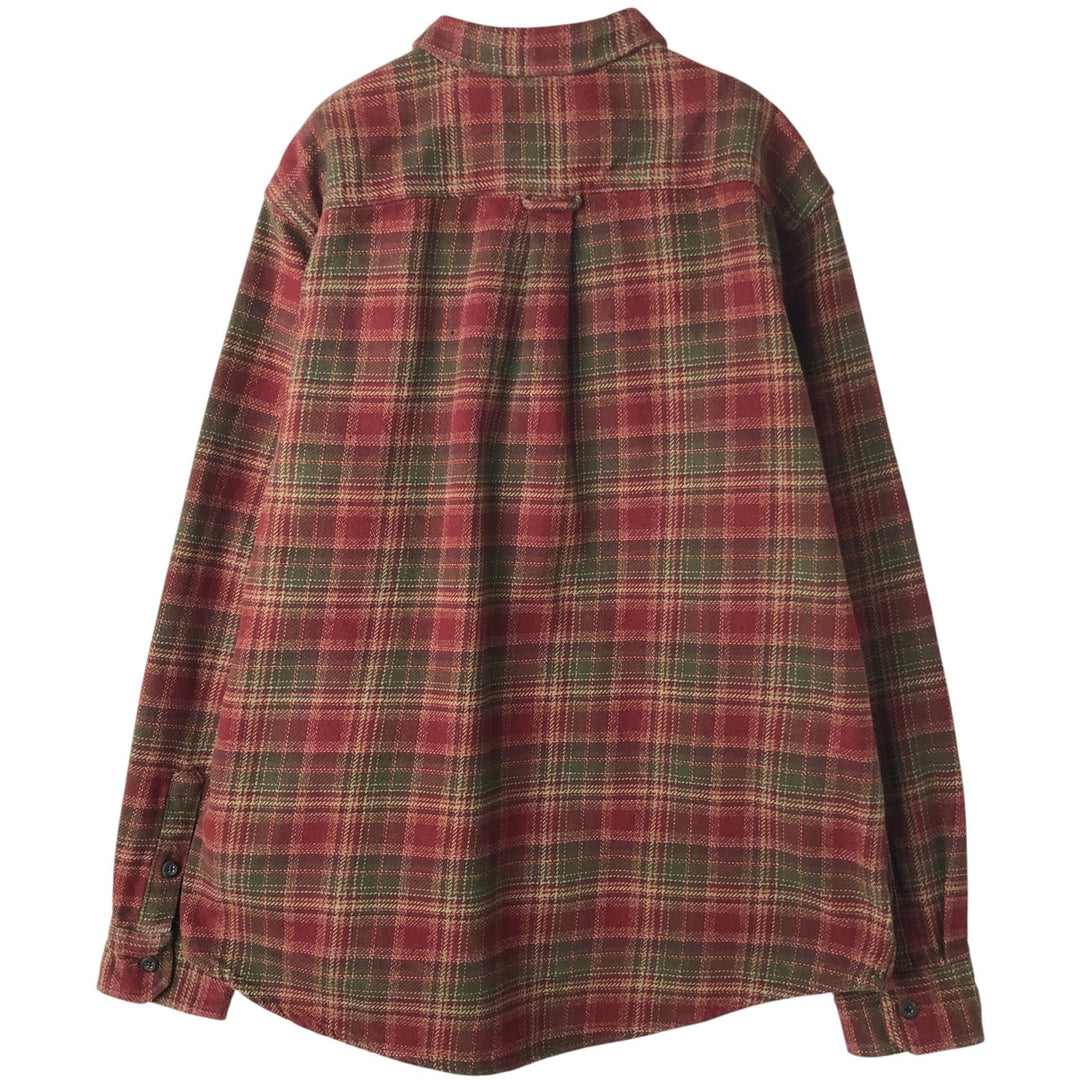 ORVIS Long Sleeve Heavy Flannel Check Shirt, Men's XL cotton red type Vintage Second Hand