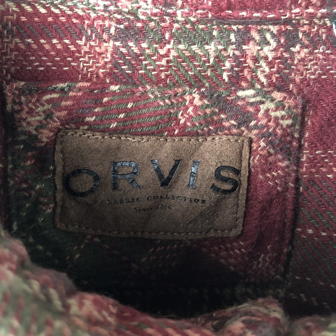 ORVIS Long Sleeve Heavy Flannel Check Shirt, Men's XL cotton red type Vintage Second Hand