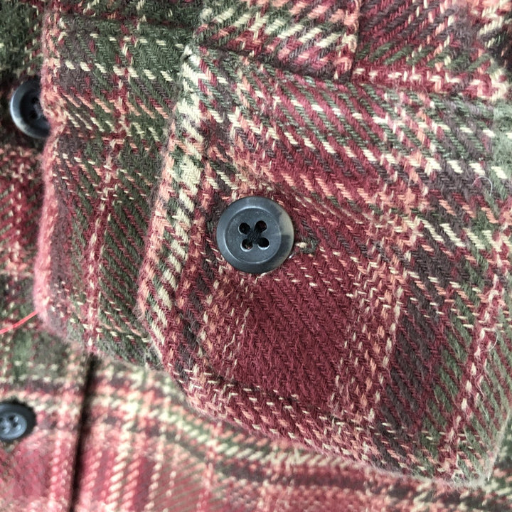 ORVIS Long Sleeve Heavy Flannel Check Shirt, Men's XL cotton red type Vintage Second Hand