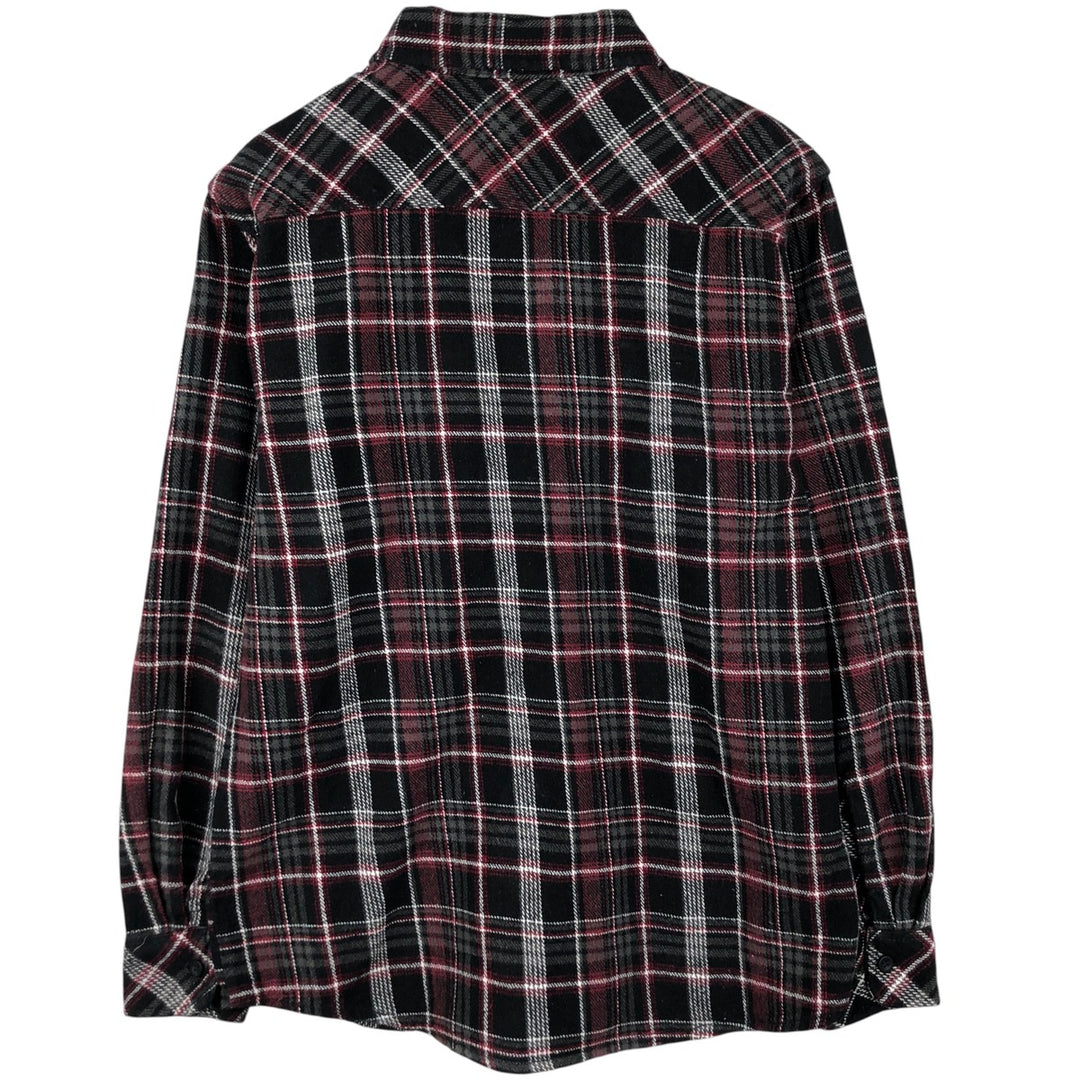 Dickies Long Sleeve Flannel Check Shirt, Men's Size Medium cotton black type Vintage Second Hand