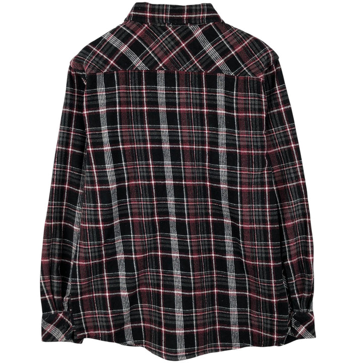 Dickies Long Sleeve Flannel Check Shirt, Men's Size Medium cotton black type Vintage Second Hand