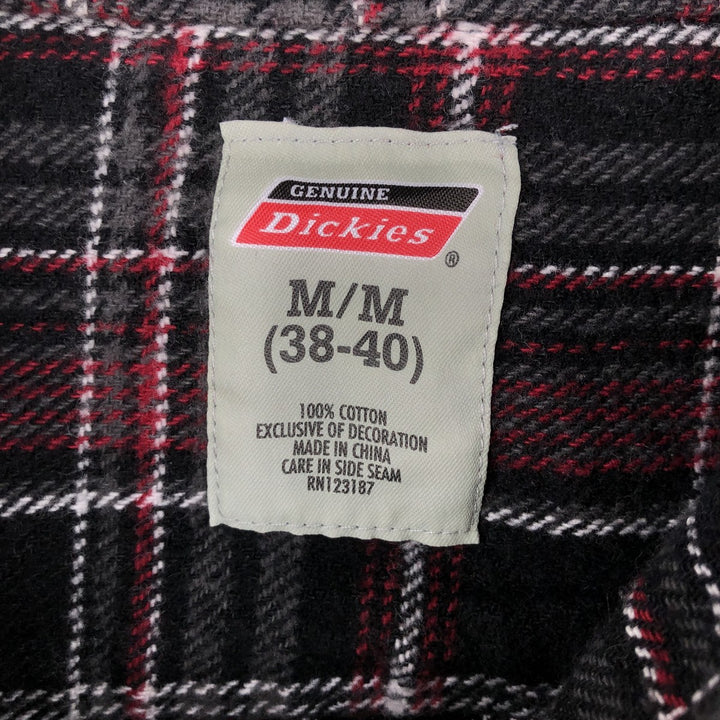Dickies Long Sleeve Flannel Check Shirt, Men's Size Medium cotton black type Vintage Second Hand