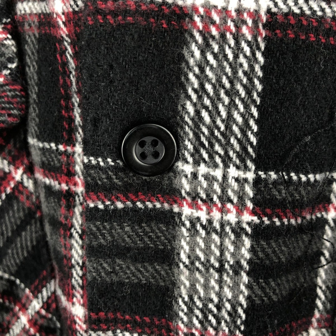 Dickies Long Sleeve Flannel Check Shirt, Men's Size Medium cotton black type Vintage Second Hand