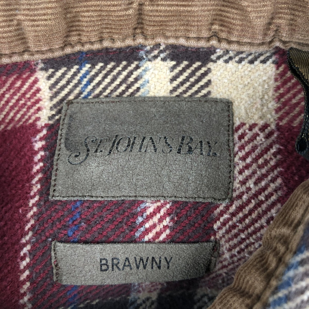 90s-00'S St. John's Bay Browny Long Sleeve Heavy Flannel Check Shirt, Men's Size XL cotton red type reddish brown Vintage Second Hand