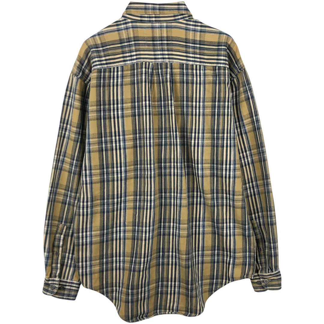 Vintage 90'S Levi's long-sleeved button-down flannel shirt, size M, men's cotton ocher yellow type Vintage Second Hand