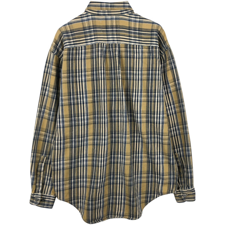 Vintage 90'S Levi's long-sleeved button-down flannel shirt, size M, men's cotton ocher yellow type Vintage Second Hand