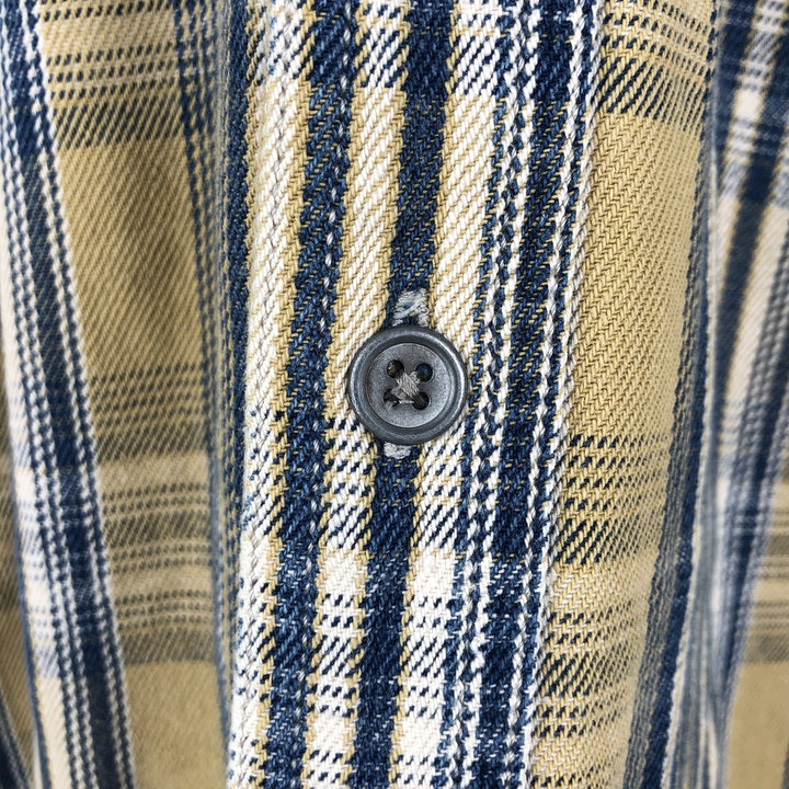 Vintage 90'S Levi's long-sleeved button-down flannel shirt, size M, men's cotton ocher yellow type Vintage Second Hand