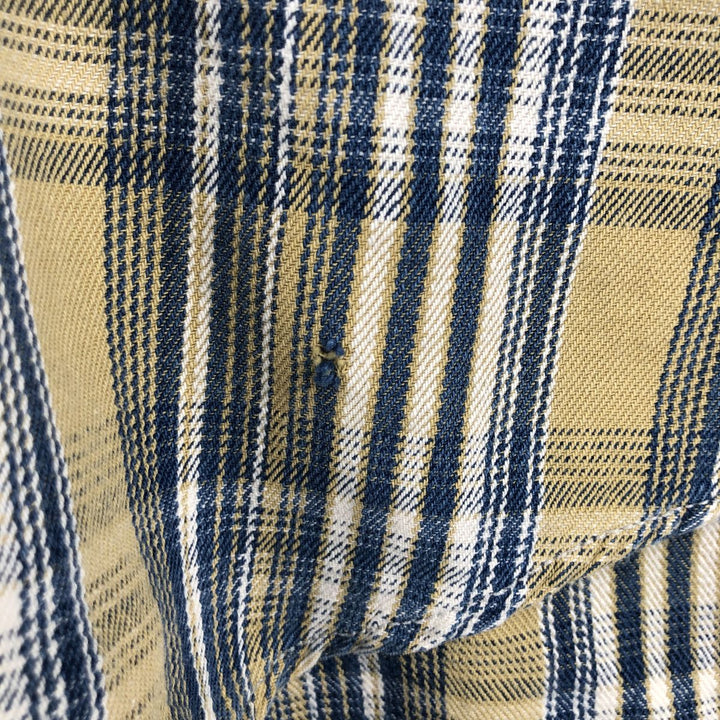 Vintage 90'S Levi's long-sleeved button-down flannel shirt, size M, men's cotton ocher yellow type Vintage Second Hand