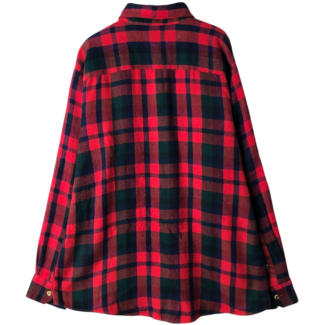 90s-00'S Vintage St. John's Bay Lightflannel Check Shirt, Men's Size L, Long Sleeve unclear red type Vintage Second Hand