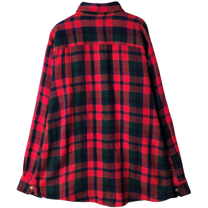 90s-00'S Vintage St. John's Bay Lightflannel Check Shirt, Men's Size L, Long Sleeve unclear red type Vintage Second Hand