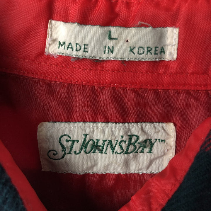 90s-00'S Vintage St. John's Bay Lightflannel Check Shirt, Men's Size L, Long Sleeve unclear red type Vintage Second Hand