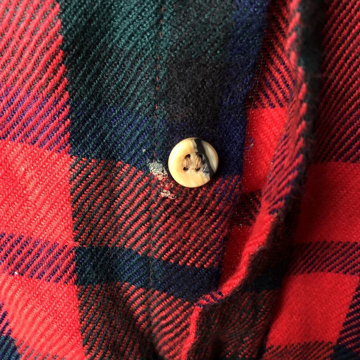 90s-00'S Vintage St. John's Bay Lightflannel Check Shirt, Men's Size L, Long Sleeve unclear red type Vintage Second Hand