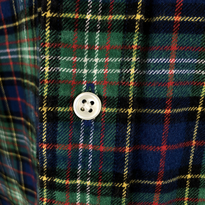 Ralph Lauren BLAKE long-sleeved button-down flannel check shirt, men's size M cotton blue type Vintage Second Hand