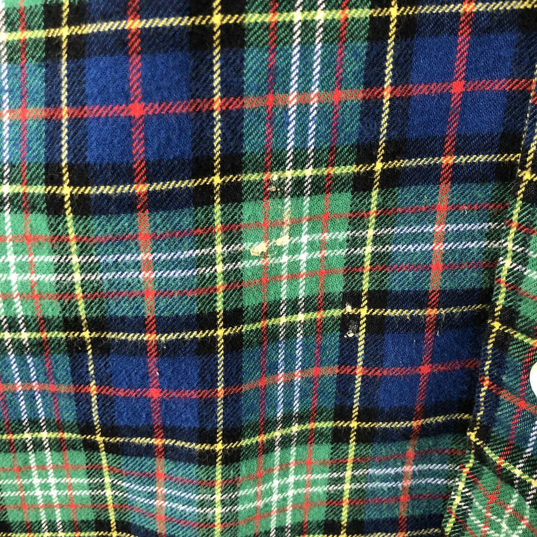 Ralph Lauren BLAKE long-sleeved button-down flannel check shirt, men's size M cotton blue type Vintage Second Hand