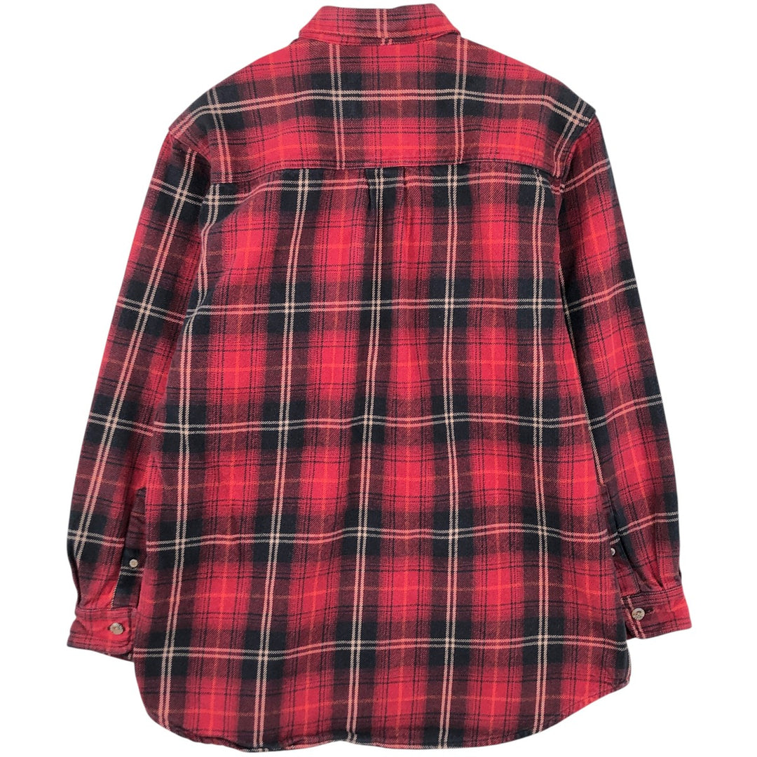 FIELD and STREAM Long Sleeve Heavy Flannel Check Shirt, Men's Size M cotton red type Vintage Second Hand