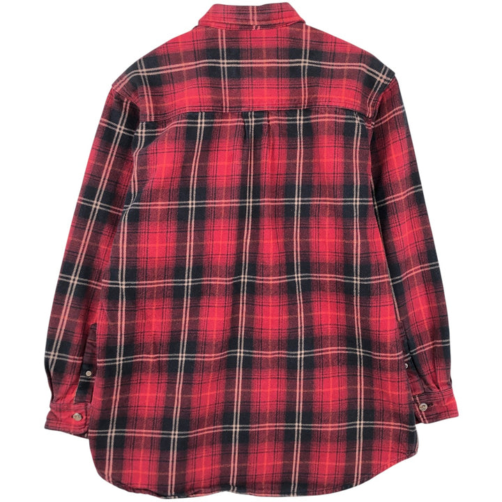 FIELD and STREAM Long Sleeve Heavy Flannel Check Shirt, Men's Size M cotton red type Vintage Second Hand