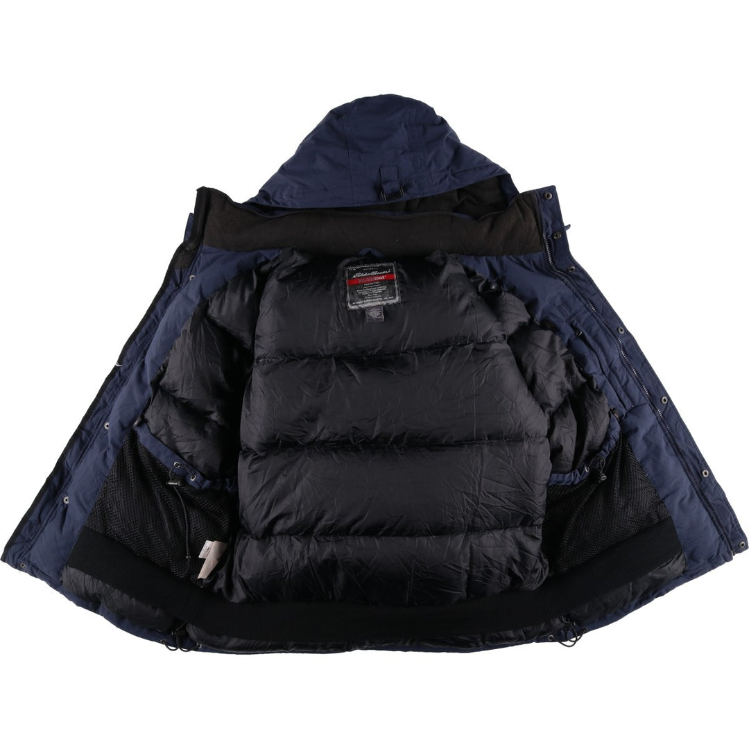 Eddie Bauer WEATHEREDGE Goose Down Parka, Men's Size L Nylon navy blue type Vintage Second Hand