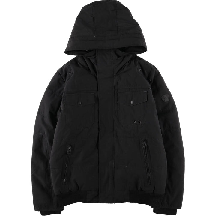 Guess padded hoodie/puffer jacket, men's size M polyester black type Vintage Second Hand