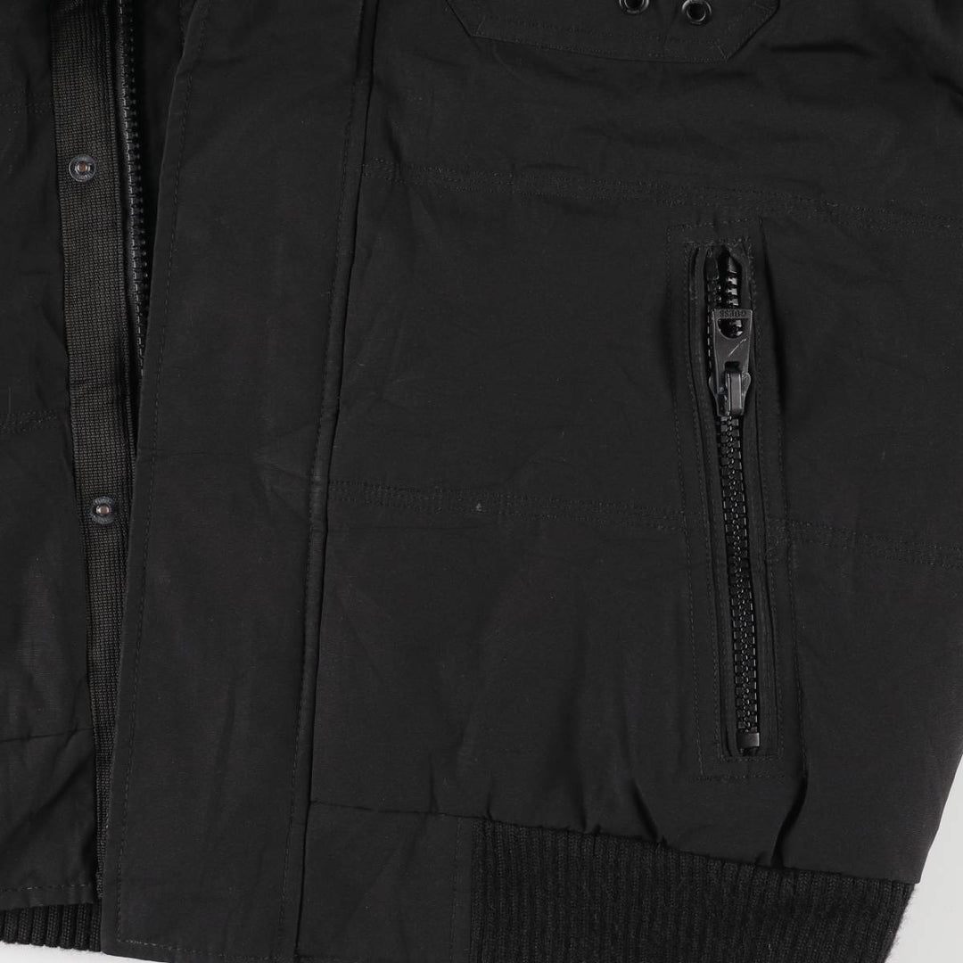 Guess padded hoodie/puffer jacket, men's size M polyester black type Vintage Second Hand