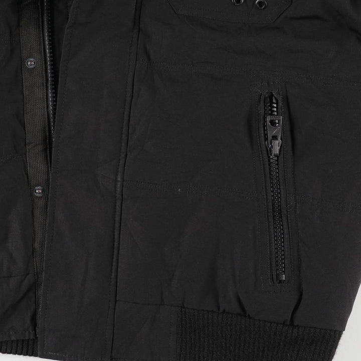 Guess padded hoodie/puffer jacket, men's size M polyester black type Vintage Second Hand