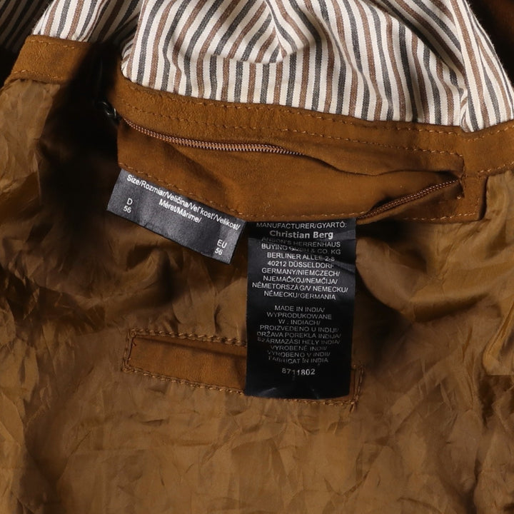Christian Berg suede leather jacket, men's size XL Genuine Leather Suede Leather brown type Vintage Second Hand