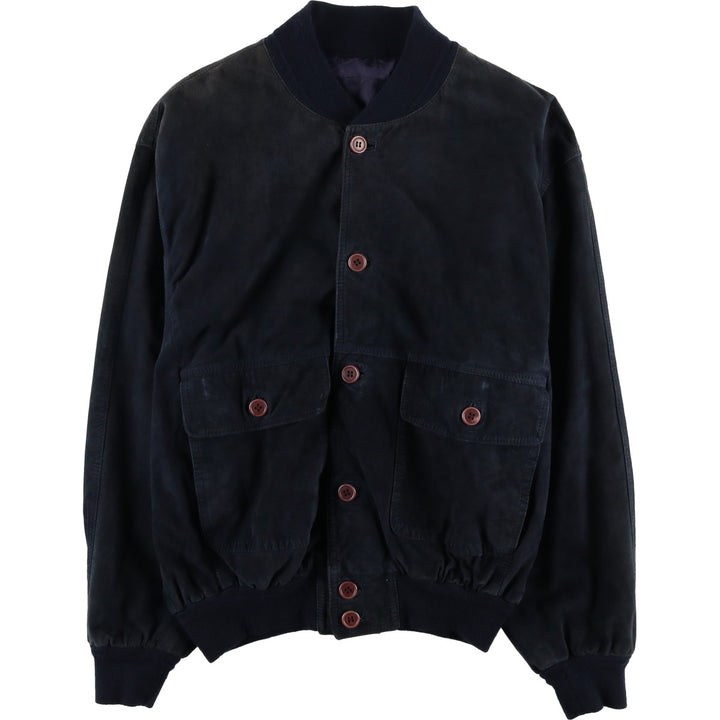 Suede leather blouson, men's size XL unclear black type Vintage Second Hand