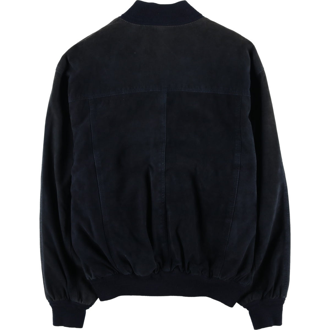 Suede leather blouson, men's size XL unclear black type Vintage Second Hand