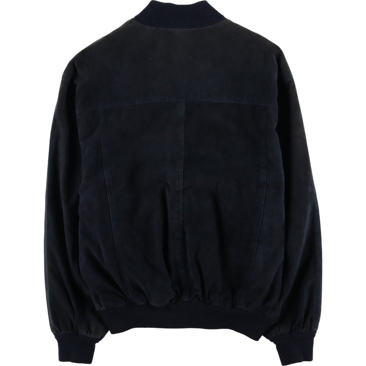 Suede leather blouson, men's size XL unclear black type Vintage Second Hand