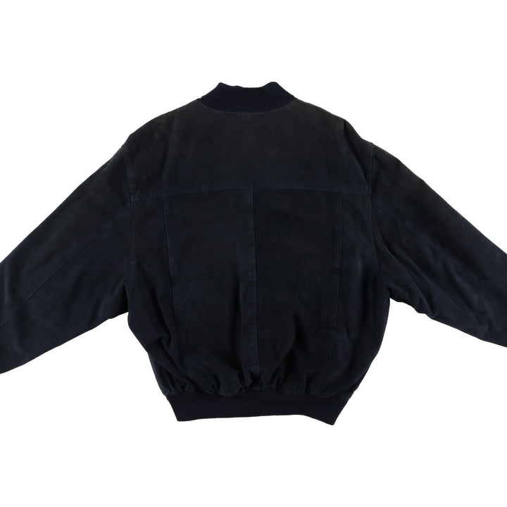 Suede leather blouson, men's size XL unclear black type Vintage Second Hand