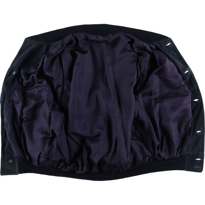 Suede leather blouson, men's size XL unclear black type Vintage Second Hand