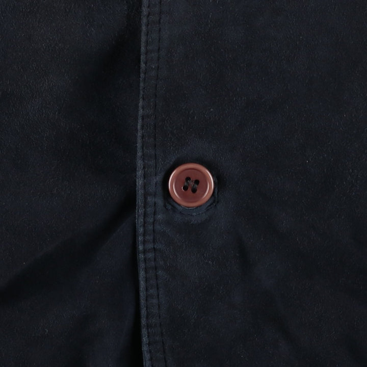 Suede leather blouson, men's size XL unclear black type Vintage Second Hand