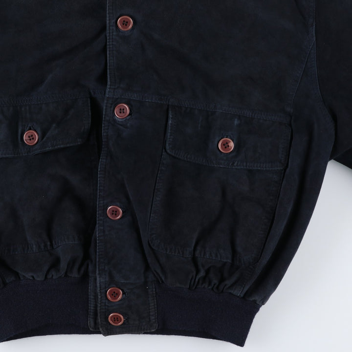 Suede leather blouson, men's size XL unclear black type Vintage Second Hand