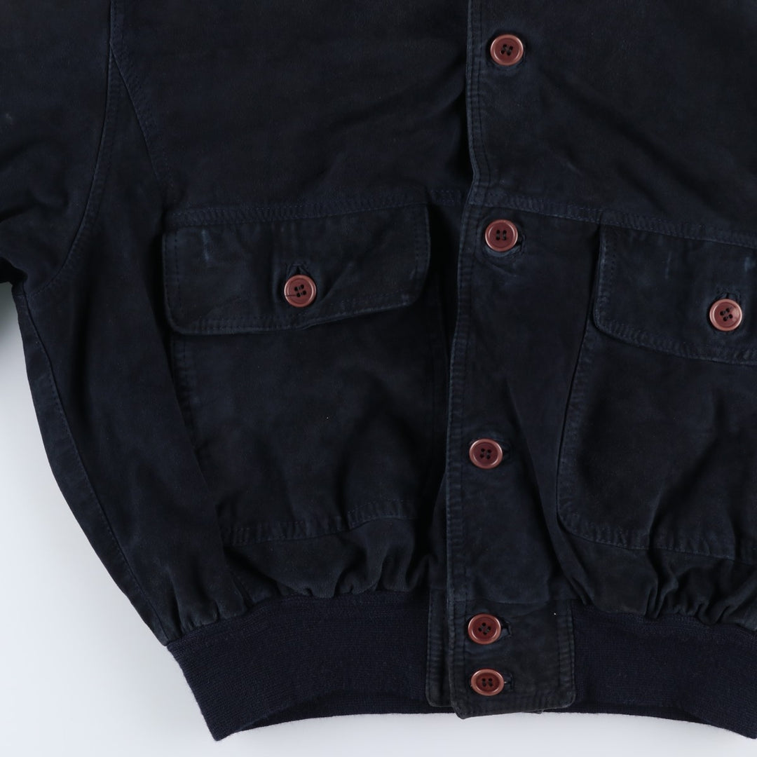 Suede leather blouson, men's size XL unclear black type Vintage Second Hand