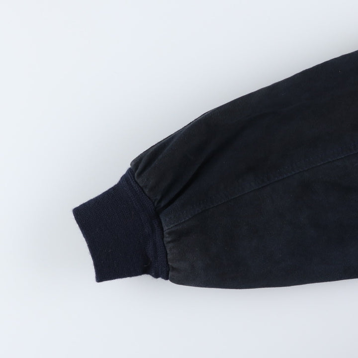 Suede leather blouson, men's size XL unclear black type Vintage Second Hand