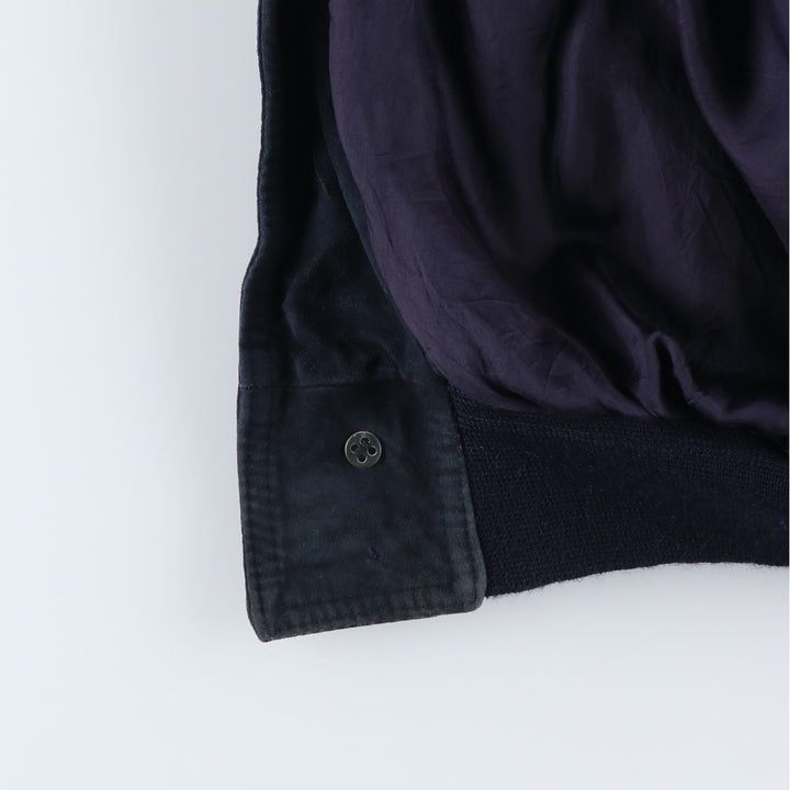 Suede leather blouson, men's size XL unclear black type Vintage Second Hand