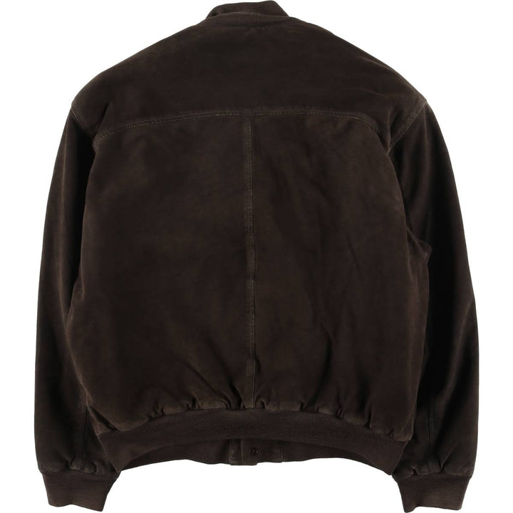 Balster jacket, padded suede leather blouson, men's size L Genuine Leather Suede Leather brown type Vintage Second Hand
