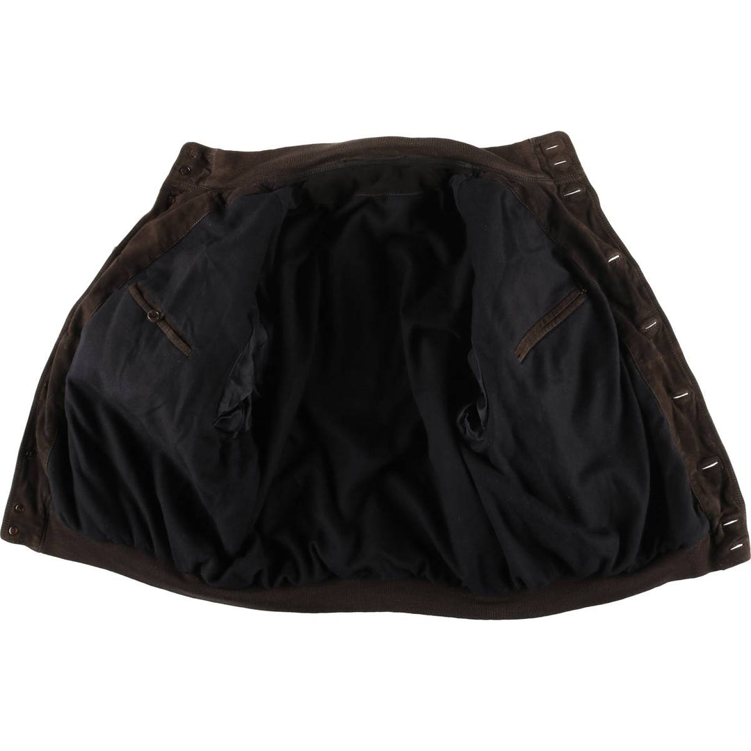 Balster jacket, padded suede leather blouson, men's size L Genuine Leather Suede Leather brown type Vintage Second Hand