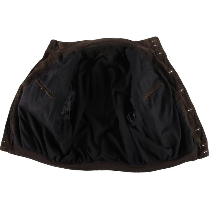 Balster jacket, padded suede leather blouson, men's size L Genuine Leather Suede Leather brown type Vintage Second Hand