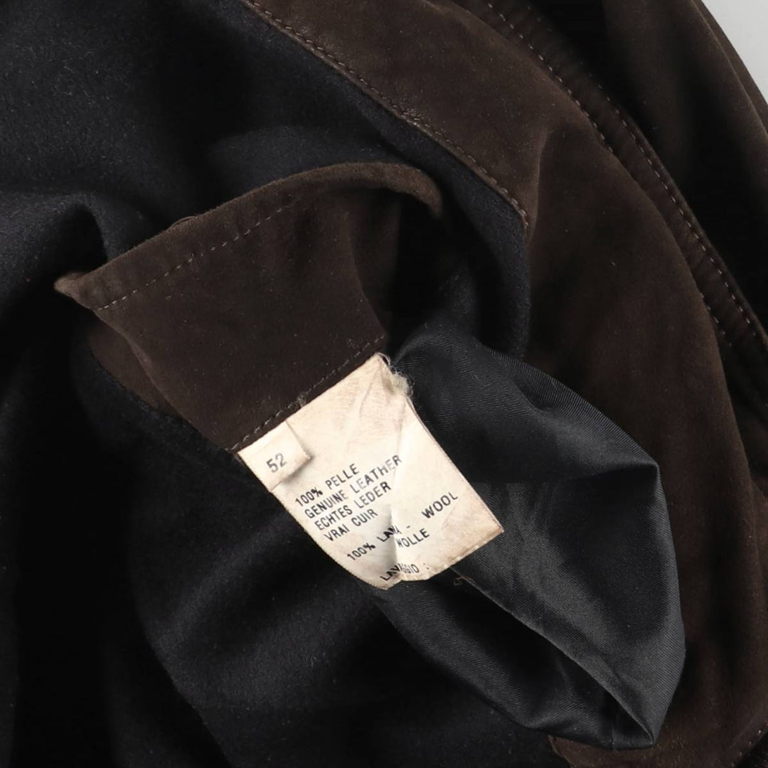 Balster jacket, padded suede leather blouson, men's size L Genuine Leather Suede Leather brown type Vintage Second Hand