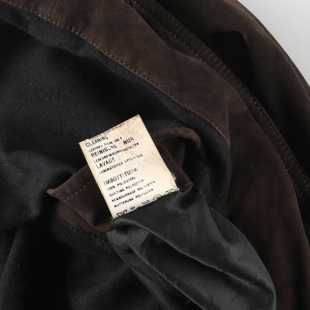 Balster jacket, padded suede leather blouson, men's size L Genuine Leather Suede Leather brown type Vintage Second Hand