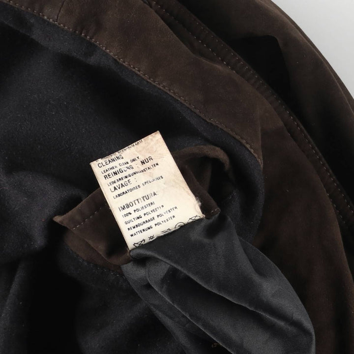 Balster jacket, padded suede leather blouson, men's size L Genuine Leather Suede Leather brown type Vintage Second Hand