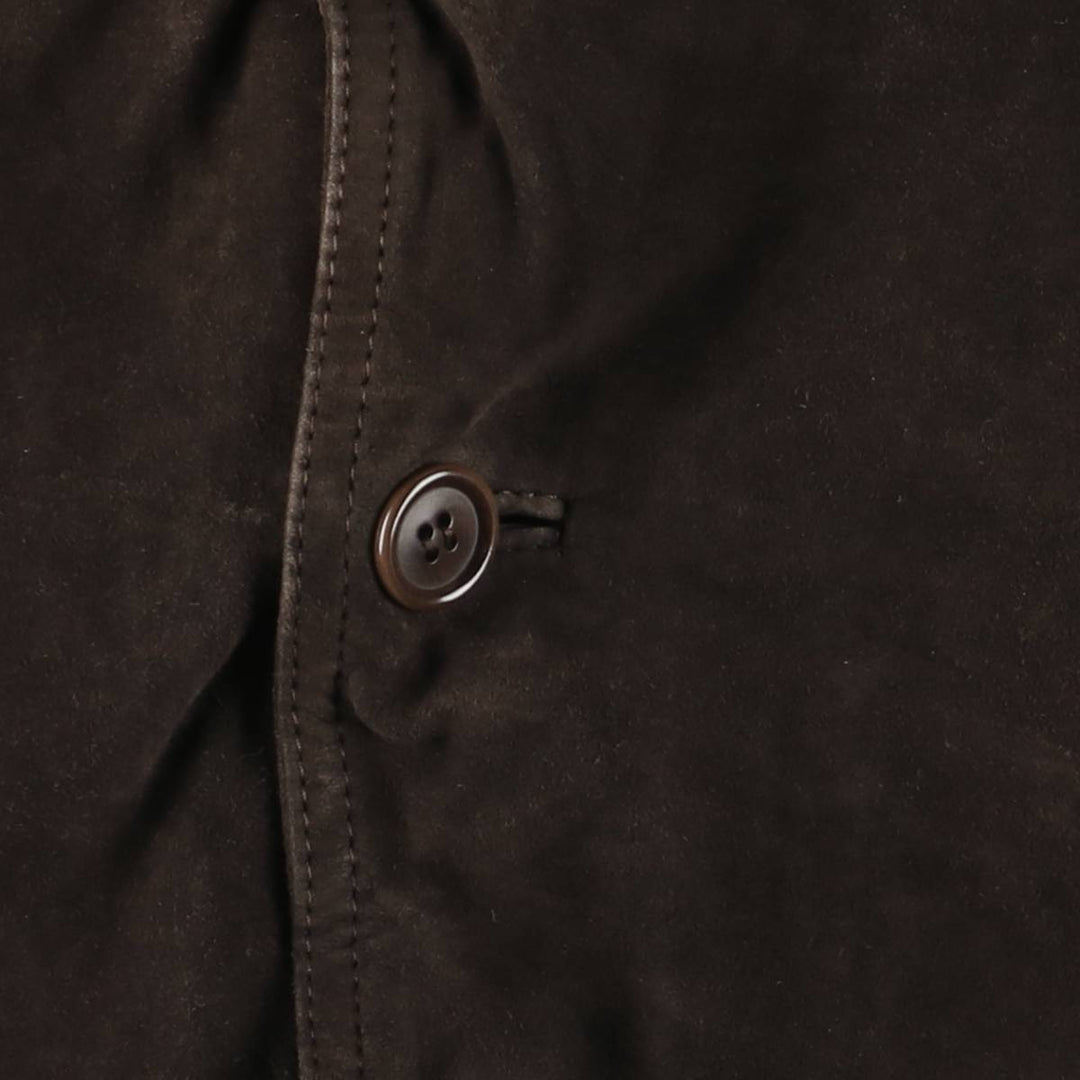 Balster jacket, padded suede leather blouson, men's size L Genuine Leather Suede Leather brown type Vintage Second Hand
