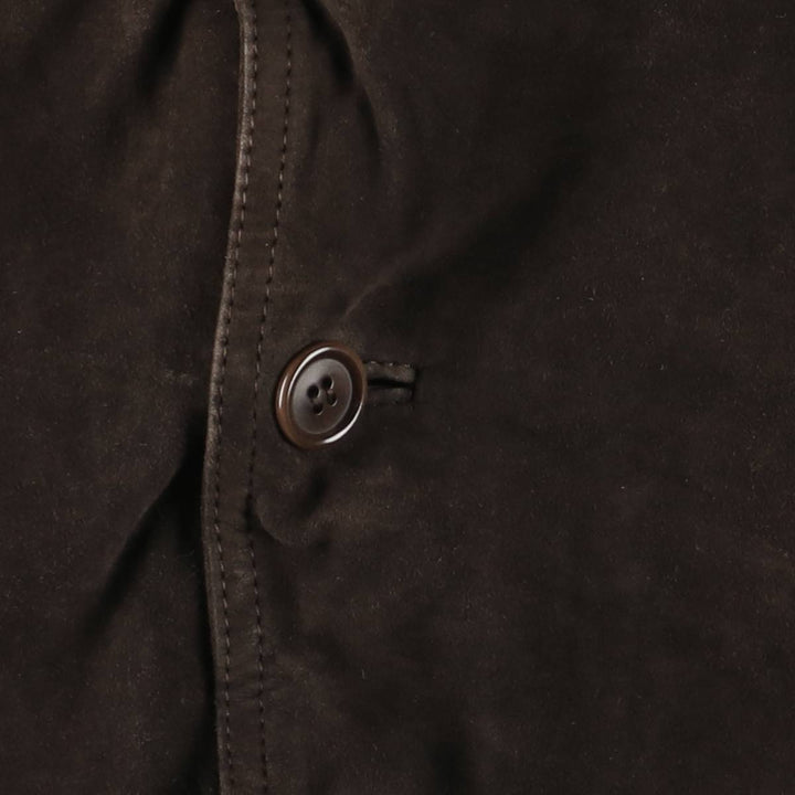 Balster jacket, padded suede leather blouson, men's size L Genuine Leather Suede Leather brown type Vintage Second Hand