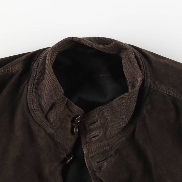 Balster jacket, padded suede leather blouson, men's size L Genuine Leather Suede Leather brown type Vintage Second Hand