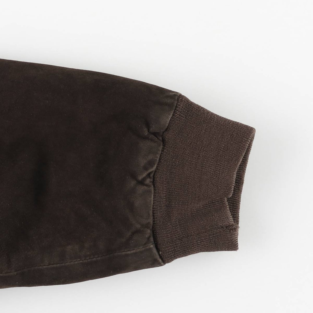 Balster jacket, padded suede leather blouson, men's size L Genuine Leather Suede Leather brown type Vintage Second Hand