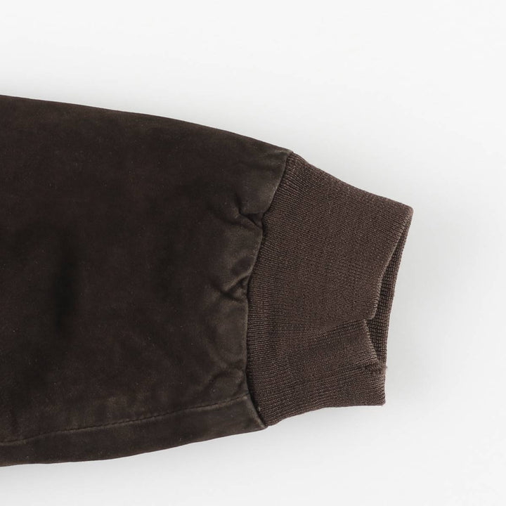 Balster jacket, padded suede leather blouson, men's size L Genuine Leather Suede Leather brown type Vintage Second Hand