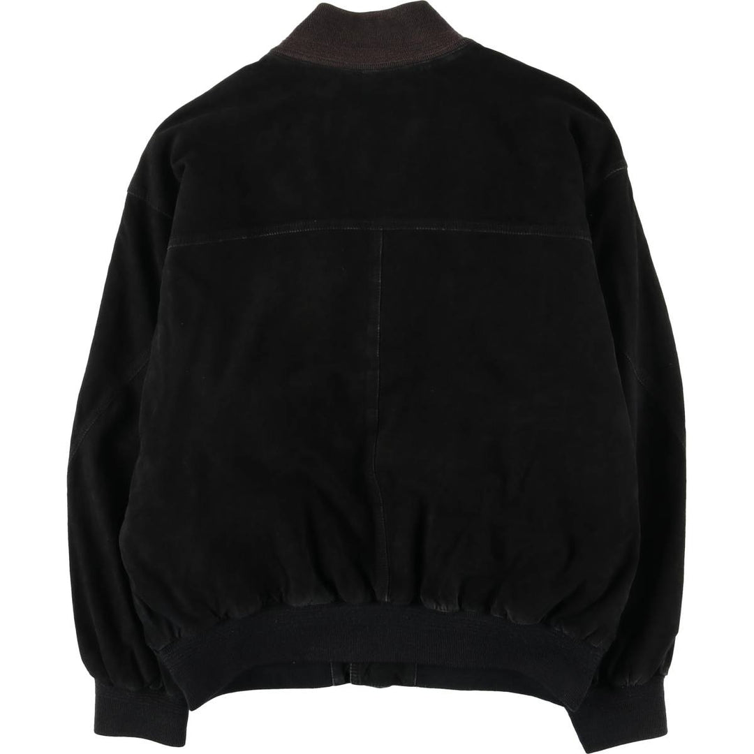 GIORGIO REDAELLI Balster Jacket, Suede Leather Blouson, Men's XL Genuine Leather Suede Leather black type Vintage Second Hand