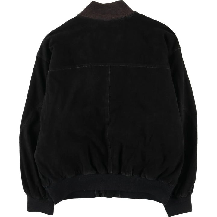 GIORGIO REDAELLI Balster Jacket, Suede Leather Blouson, Men's XL Genuine Leather Suede Leather black type Vintage Second Hand
