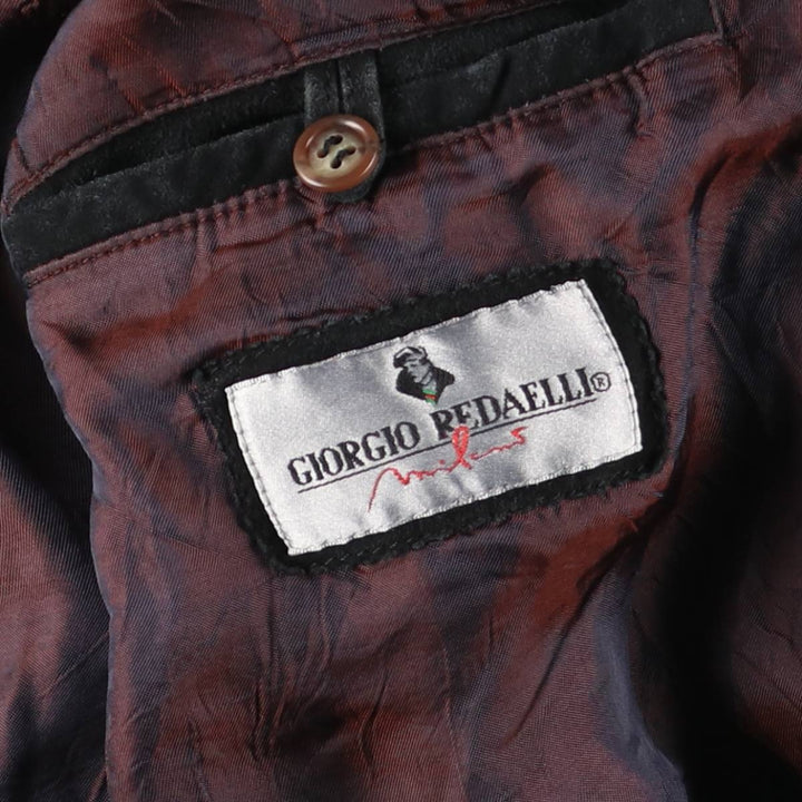 GIORGIO REDAELLI Balster Jacket, Suede Leather Blouson, Men's XL Genuine Leather Suede Leather black type Vintage Second Hand